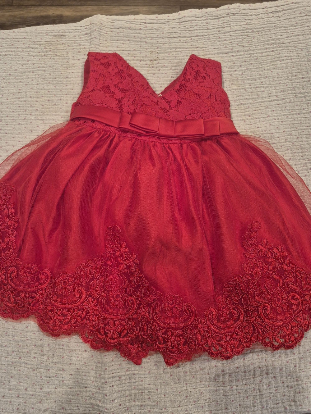 Red Lace & Tulle Holiday Dress for Girls